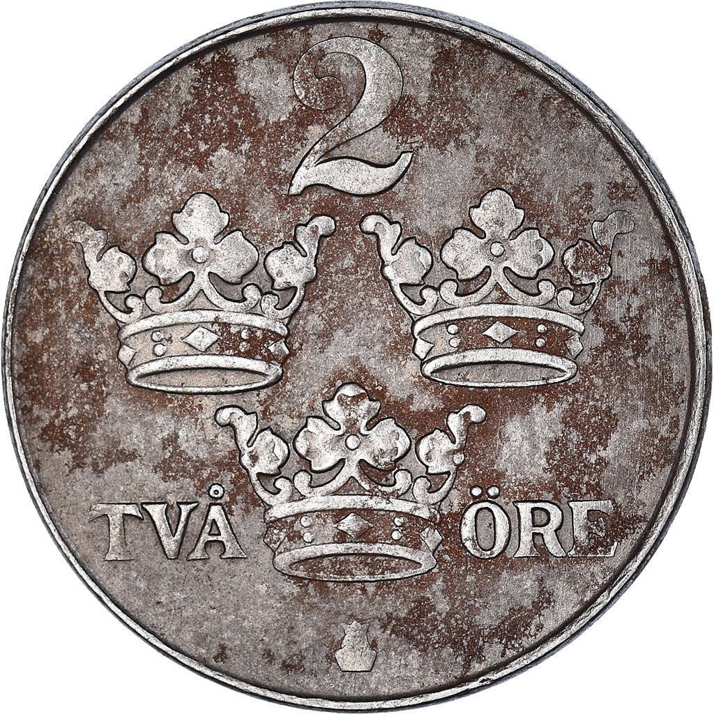 Moneda, Suecia, Gustaf V, 2 Öre, 1950, BC+, Bronce, KM:778