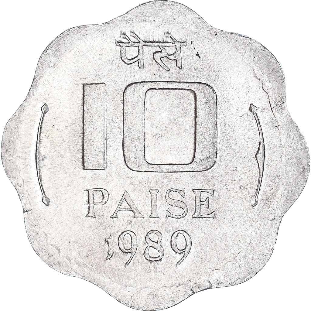 Moeda, ÍNDIA - REPÚBLICA, 10 Paise, 1989, EF(40-45), Alumínio, KM:39