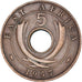Moneda, ESTE DE ÁFRICA, 5 Cents, 1957, MBC, Bronce, KM:37