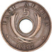 Coin, EAST AFRICA, 5 Cents, 1957, EF(40-45), Bronze, KM:37
