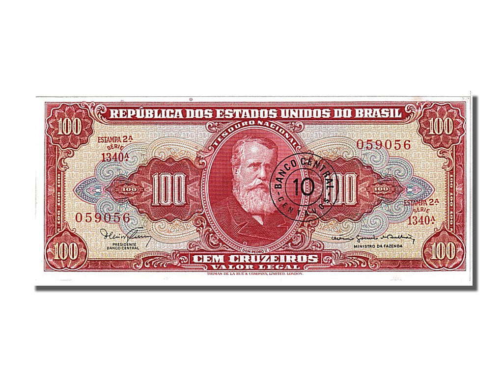 Brazil, 10 Centavos on 100 Cruzeiros, 1966, KM #185b, UNC(65-70), 059056