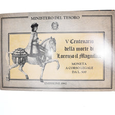 Moneta, Italia, Lorenzo il Magnifico, 500 Lire, 1992, BU, FDC, Argento, KM:149