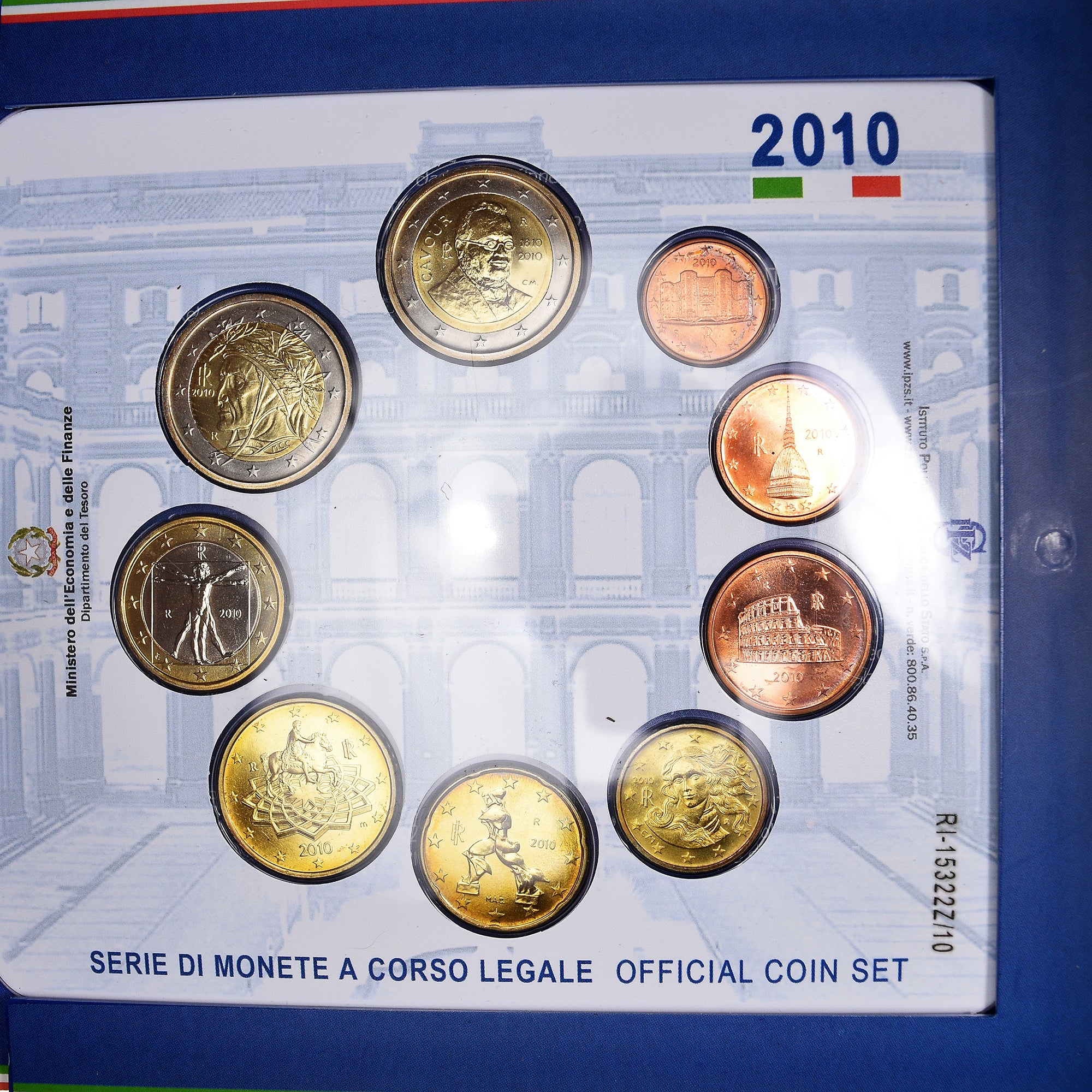 Italy, Euro-Set, 2010, Rome, Set Euro 9 Monnaies.BU, MS(65-70)