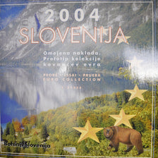 Slovenia, Set, 2004, Set EURO  PROTOTYPE - 9 PIECES - ESSAI - 2004, MS(65-70)