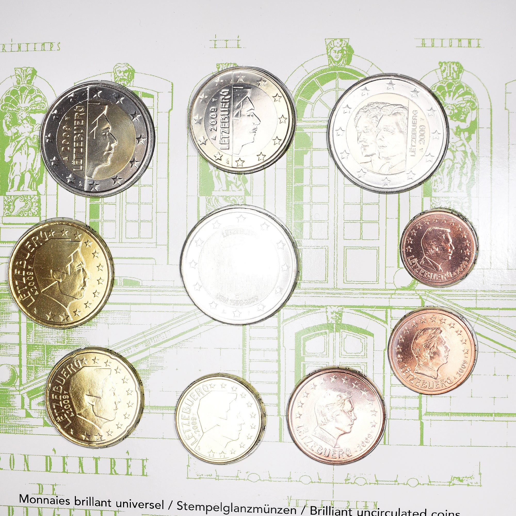 Luxembourg, Euro-Set, 2009, Set euro 10 monnaies BU, FDC