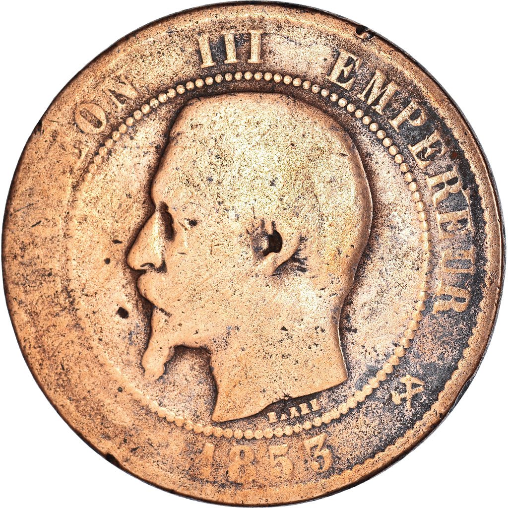 Coin, France, Napoleon III, Napoléon III, 10 Centimes, 1853, Rouen, F(12-15)