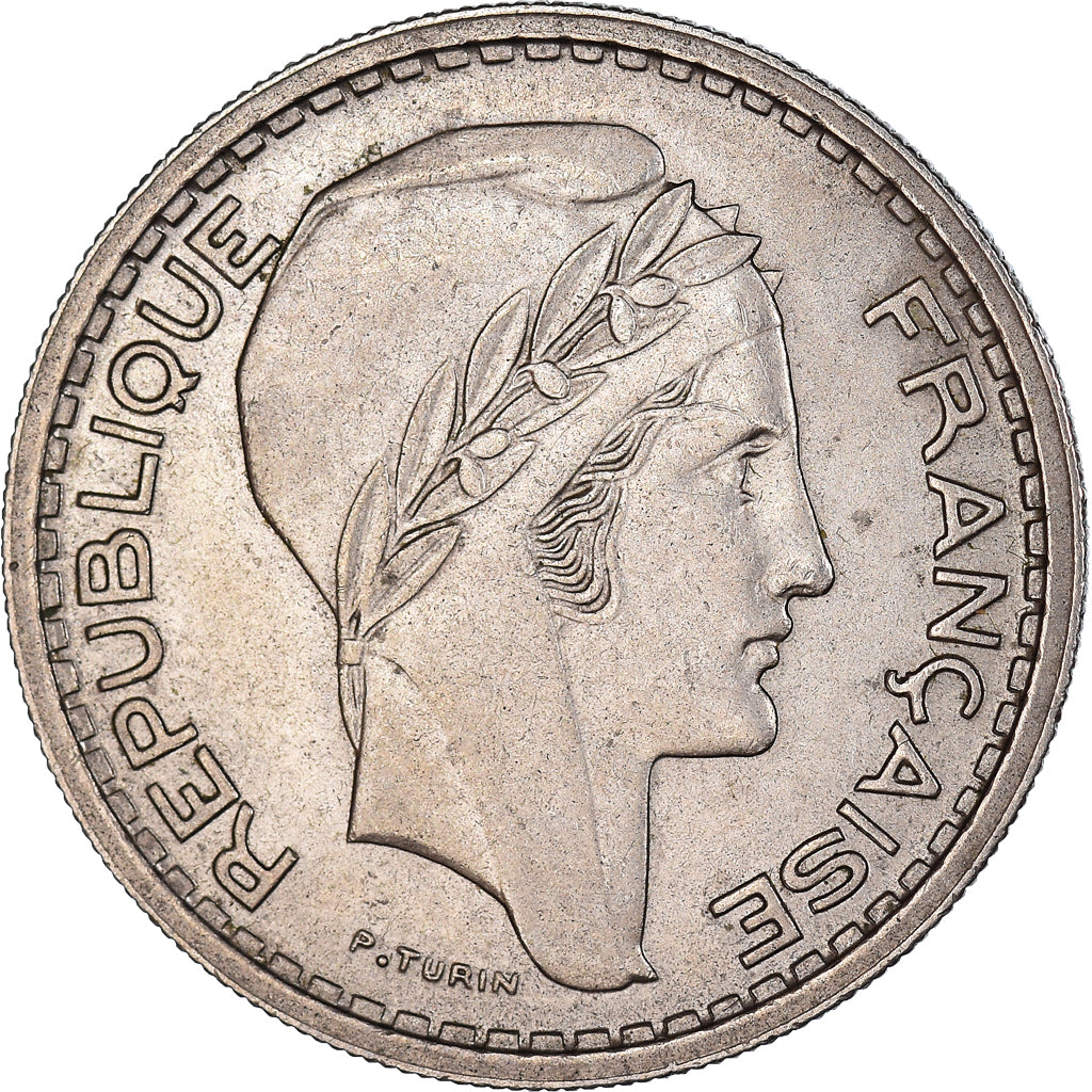 Moneda, Francia, Turin, 10 Francs, 1948, Beaumont - Le Roger, MBC+, Cobre -