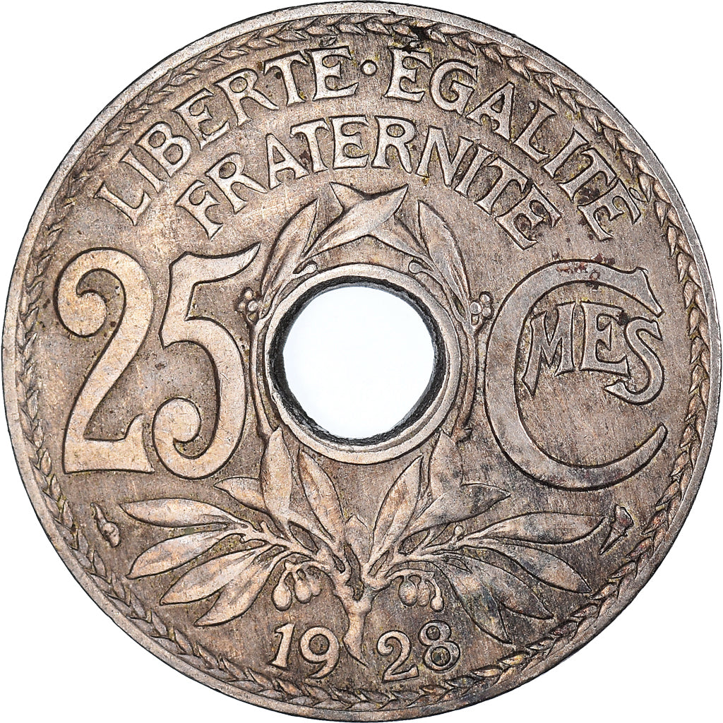 Moneta, Francja, Lindauer, 25 Centimes, 1928, VF(20-25), Miedź-Nikiel, KM:867a