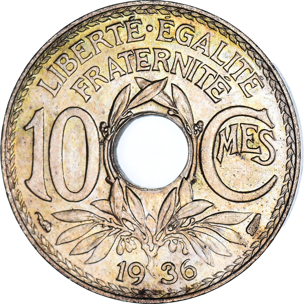 Moneda, Francia, Lindauer, 10 Centimes, 1936, MBC+, Cobre - níquel, KM:866a