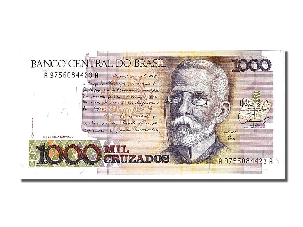 Banknote, Brazil, 1 Cruzado Novo on 1000 Cruzados, 1989, UNC(65-70)