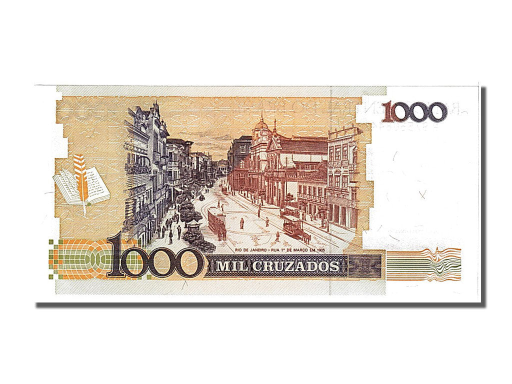 Banknote, Brazil, 1 Cruzado Novo on 1000 Cruzados, 1989, UNC(65-70)