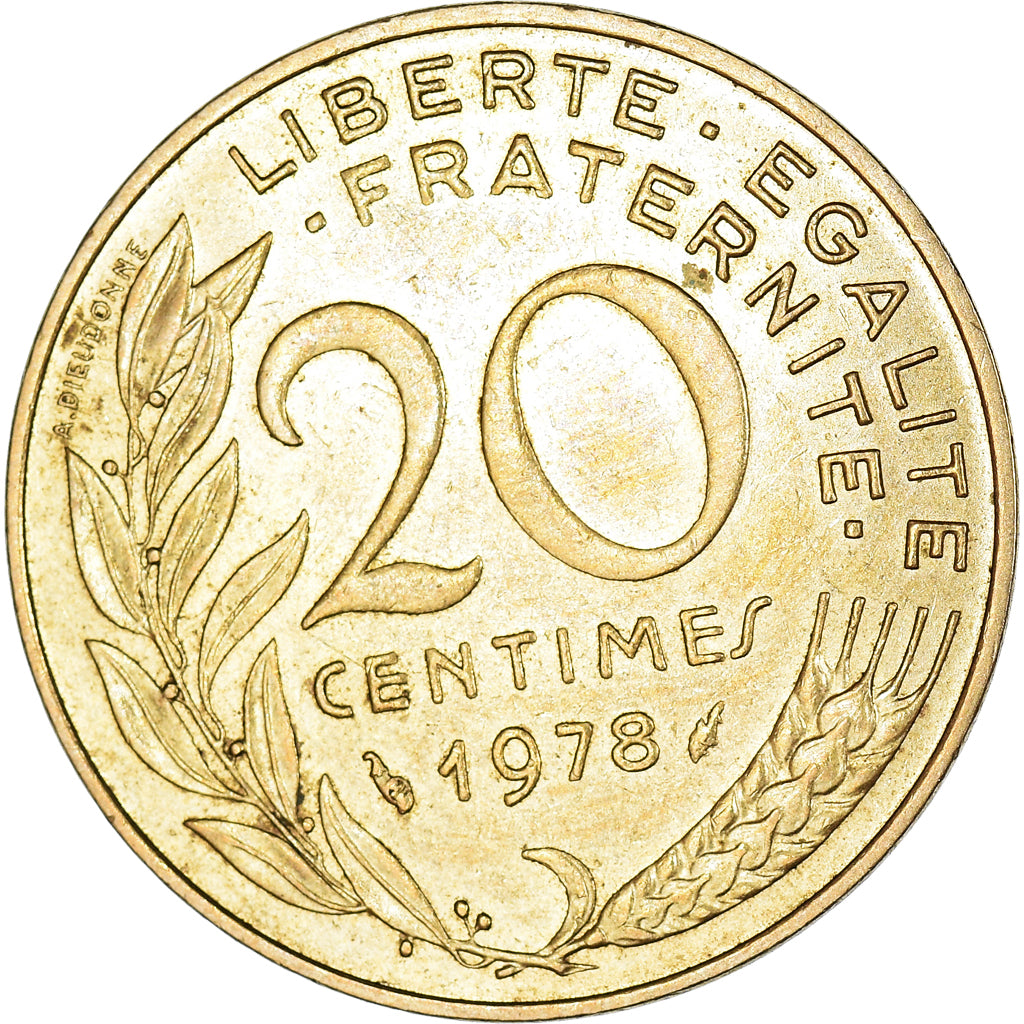 Monnaie, France, Marianne, 20 Centimes, 1978, Paris, TTB+, Bronze-Aluminium