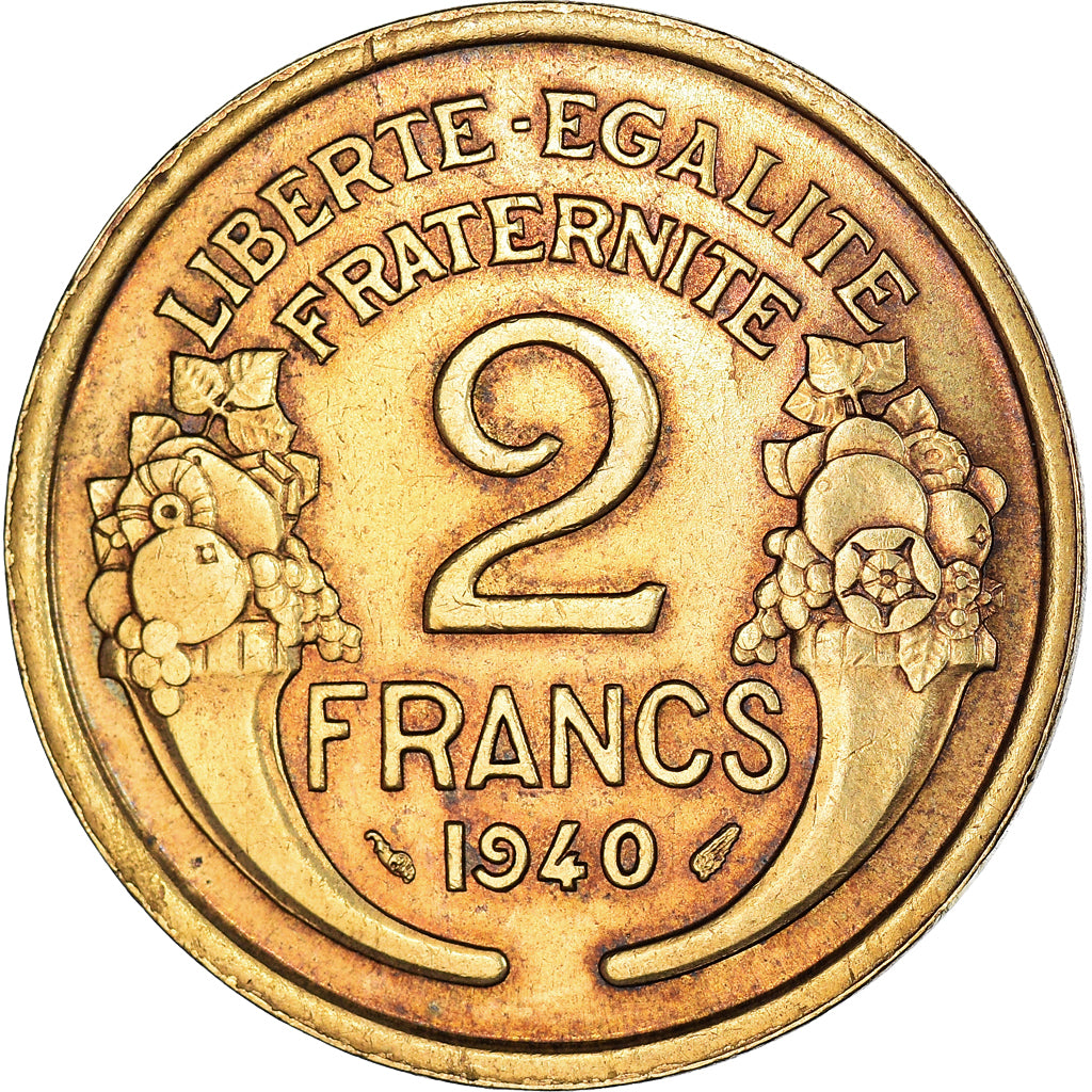 Coin, France, Morlon, 2 Francs, 1940, AU(50-53), Aluminum-Bronze, KM:886