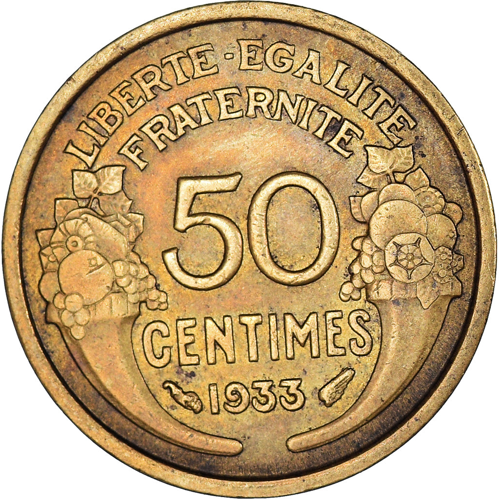 Monnaie, France, Morlon, 50 Centimes, 1933, Paris, TTB, Bronze-Aluminium