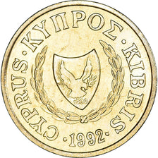 Moneta, Cypr, Cent, 1992, MS(63), Mosiądz niklowy, KM:53.3
