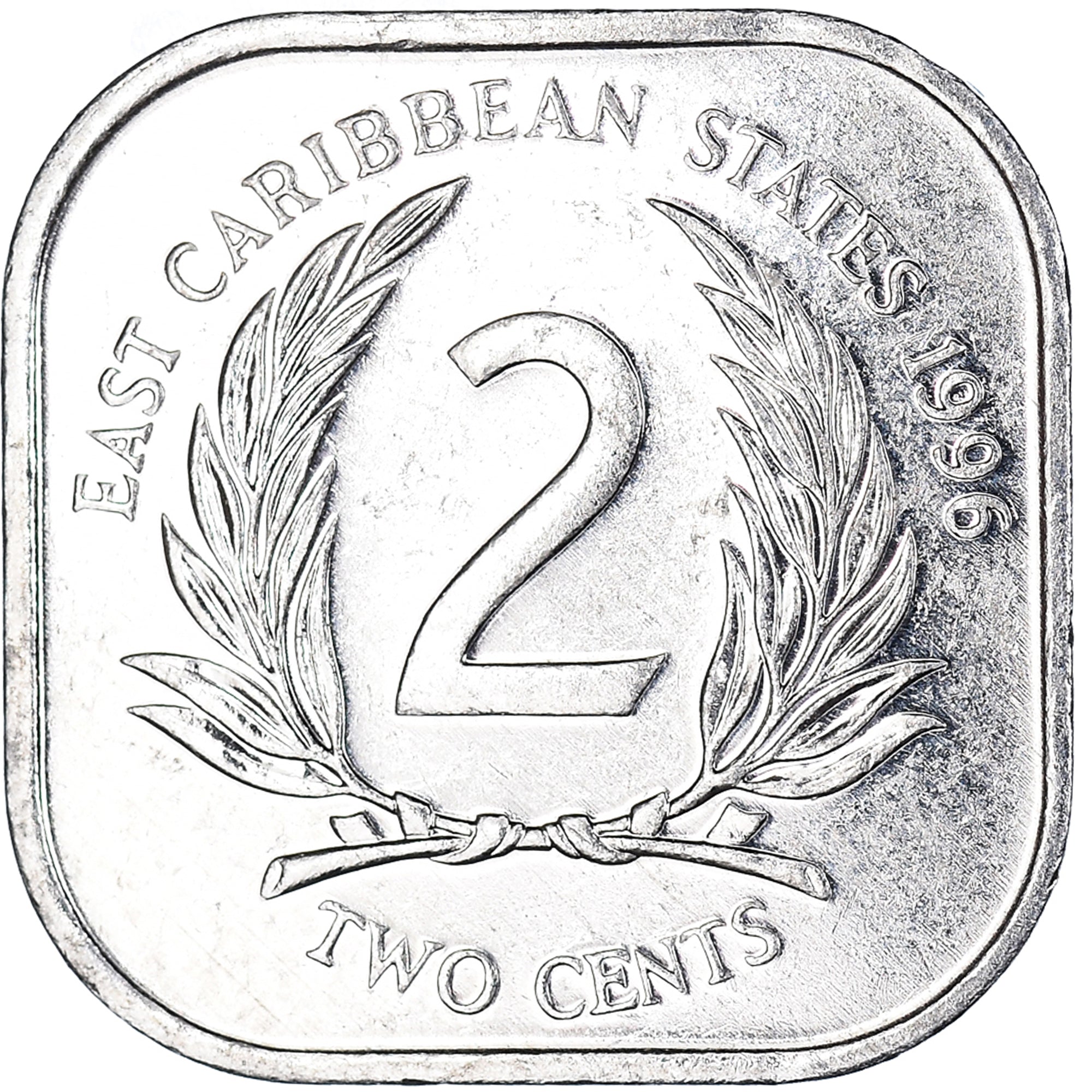 Monnaie, Etats des caraibes orientales, Elizabeth II, 2 Cents, 1996, TTB+