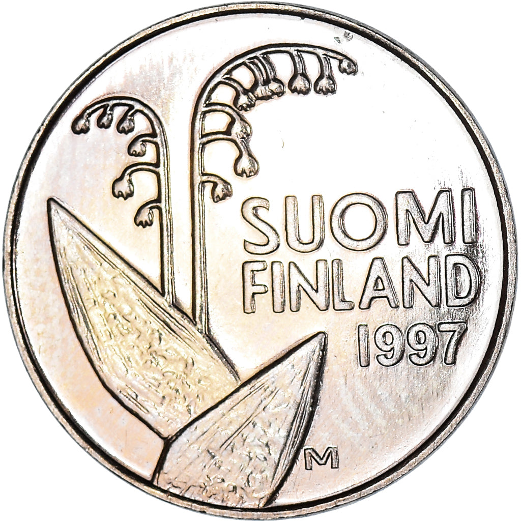 Moneda, Finlandia, 10 Pennia, 1997, SC, Cobre - níquel, KM:65