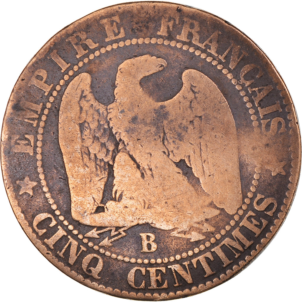 Moneta, Francia, Napoleon III, Napoléon III, 5 Centimes, 1856, Rouen, B+