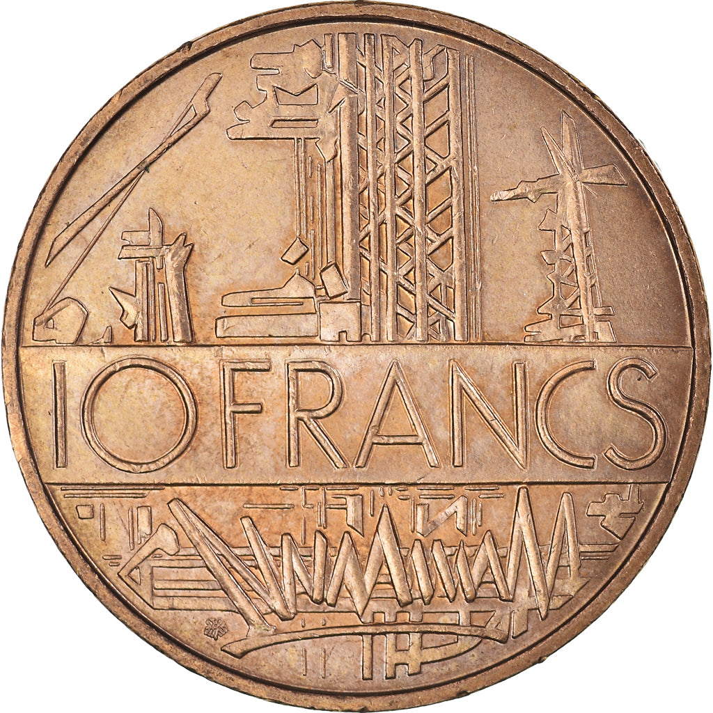 Münze, Frankreich, Mathieu, 10 Francs, 1987, Tranche A, VZ, Nickel-brass
