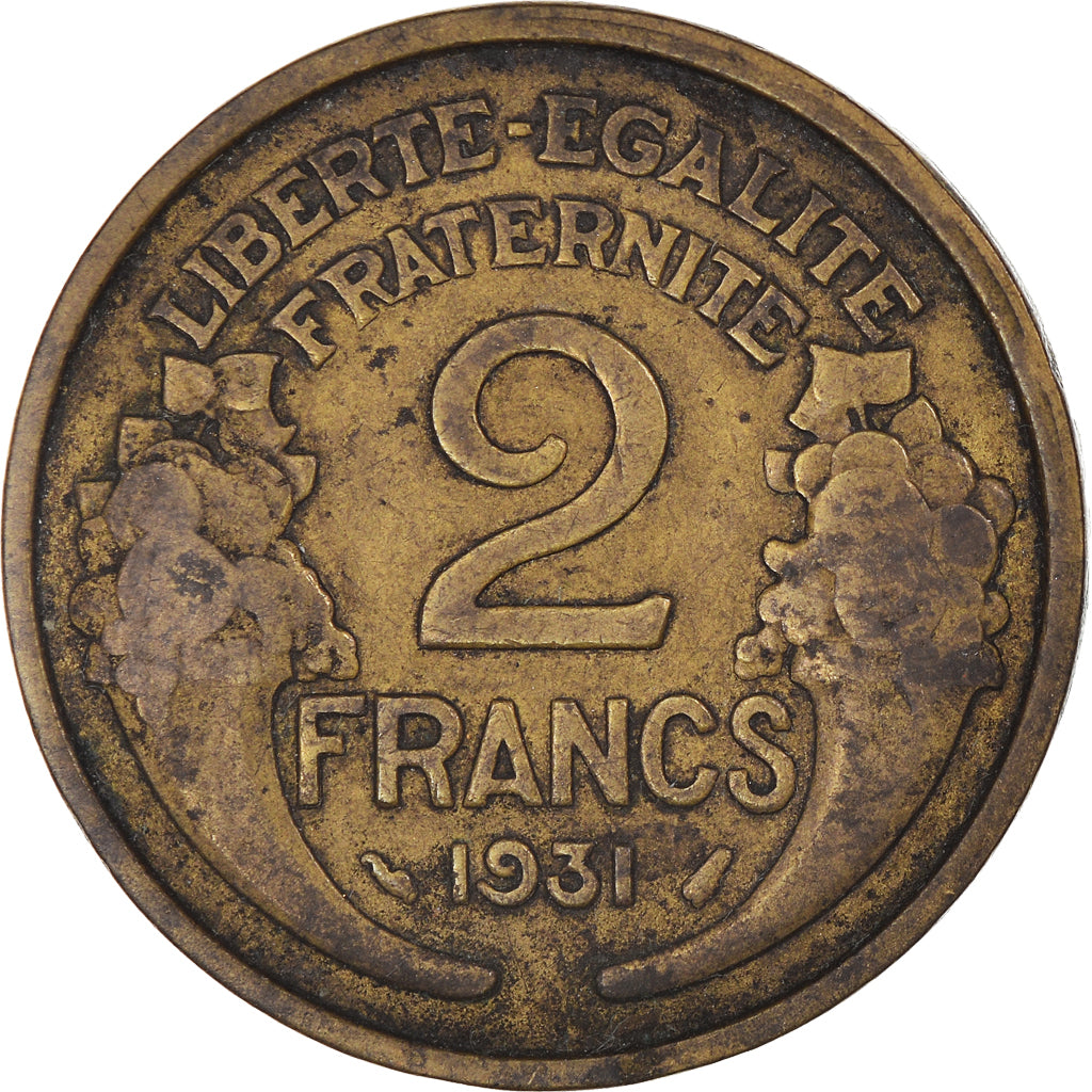 Moneta, Francia, Morlon, 2 Francs, 1931, MB, Alluminio-bronzo, KM:886