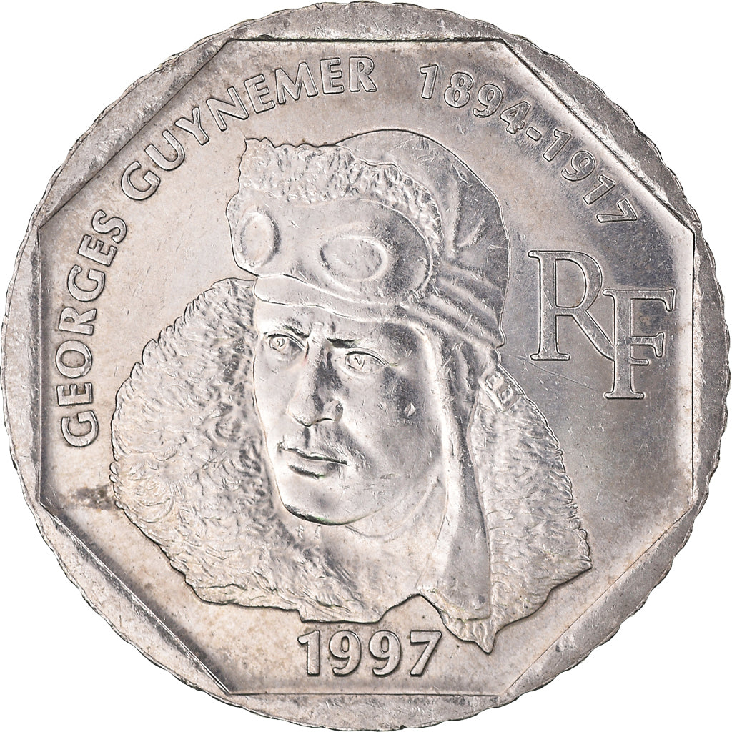 Moneta, Francia, Guynemer, 2 Francs, 1997, SPL-, Nichel, KM:1187, Gadoury:550