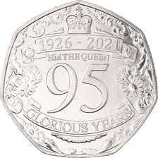 Moneta, Gibilterra, 50 Pence, 2021, 95 ans de la reine Elizabeth II, SPL