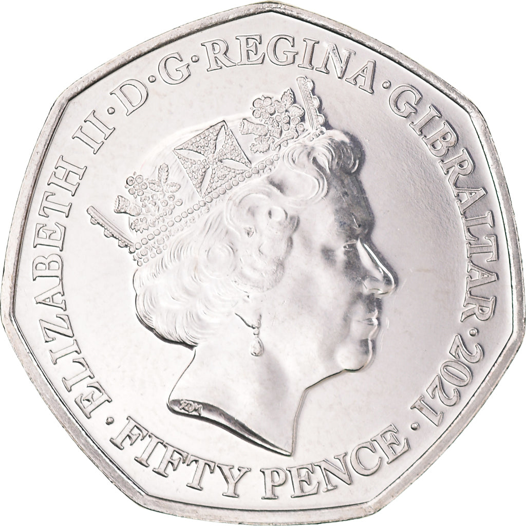 Moneta, Gibilterra, 50 Pence, 2021, 95 ans de la reine Elizabeth II, SPL