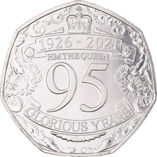 Münze, Gibraltar, 50 Pence, 2021, 95 ans de la reine Elizabeth II, UNZ