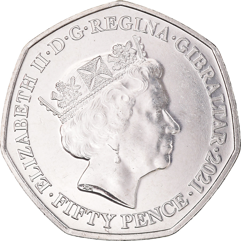 Münze, Gibraltar, 50 Pence, 2021, 95 ans de la reine Elizabeth II, UNZ