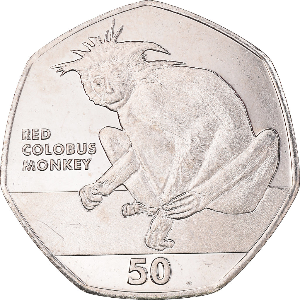 Moneta, Gibilterra, 50 Pence, 2018, Singes.FDC, FDC, Cupronickel