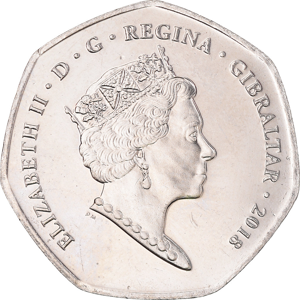 Moneta, Gibilterra, 50 Pence, 2018, Singes.FDC, FDC, Cupronickel