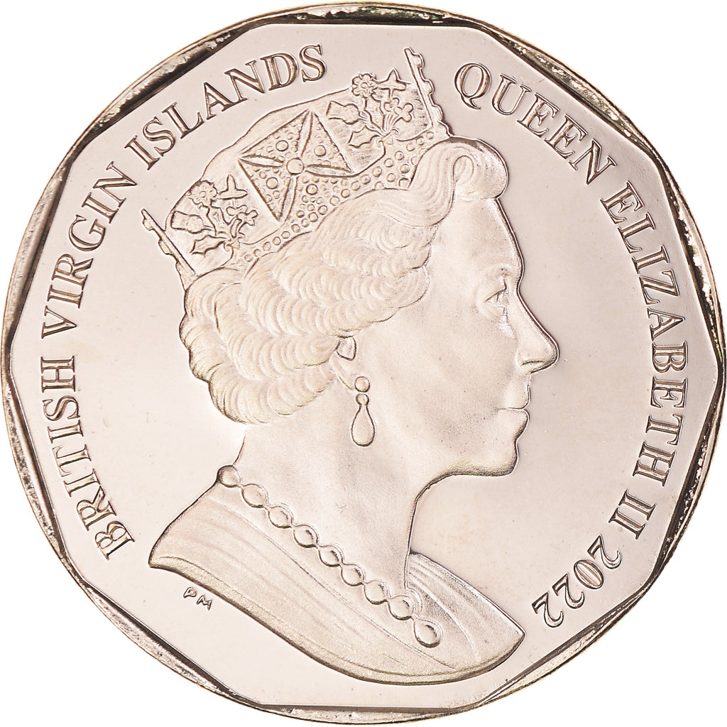 Coin, BRITISH VIRGIN ISLANDS, Dollar, 2022, HMS Nymph.FDC, MS(65-70), Virenium