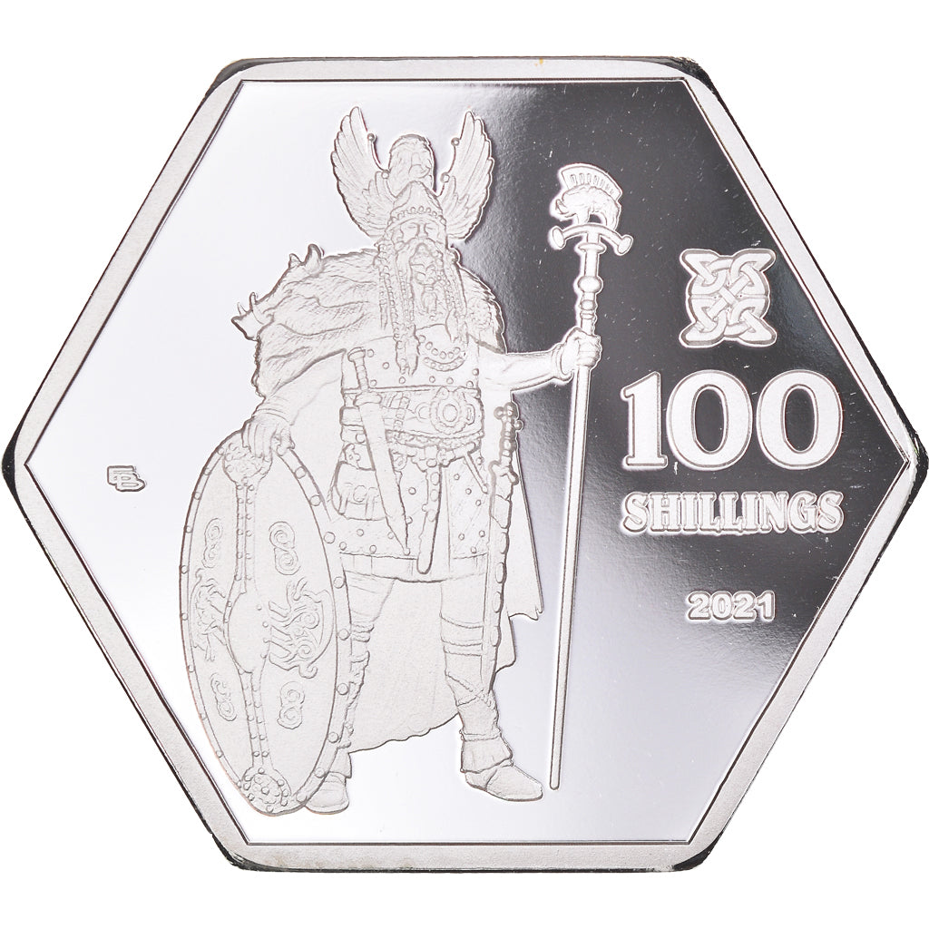 Monnaie, Écosse, 100 Shillings, 2021, Outer Hebrides. guerrier BE, FDC, Silver