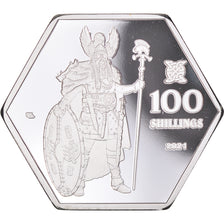 Monnaie, Écosse, 100 Shillings, 2021, Outer Hebrides. guerrier BE, FDC, Silver