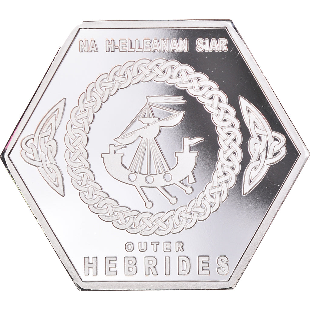 Monnaie, Écosse, 100 Shillings, 2021, Outer Hebrides. guerrier BE, FDC, Silver