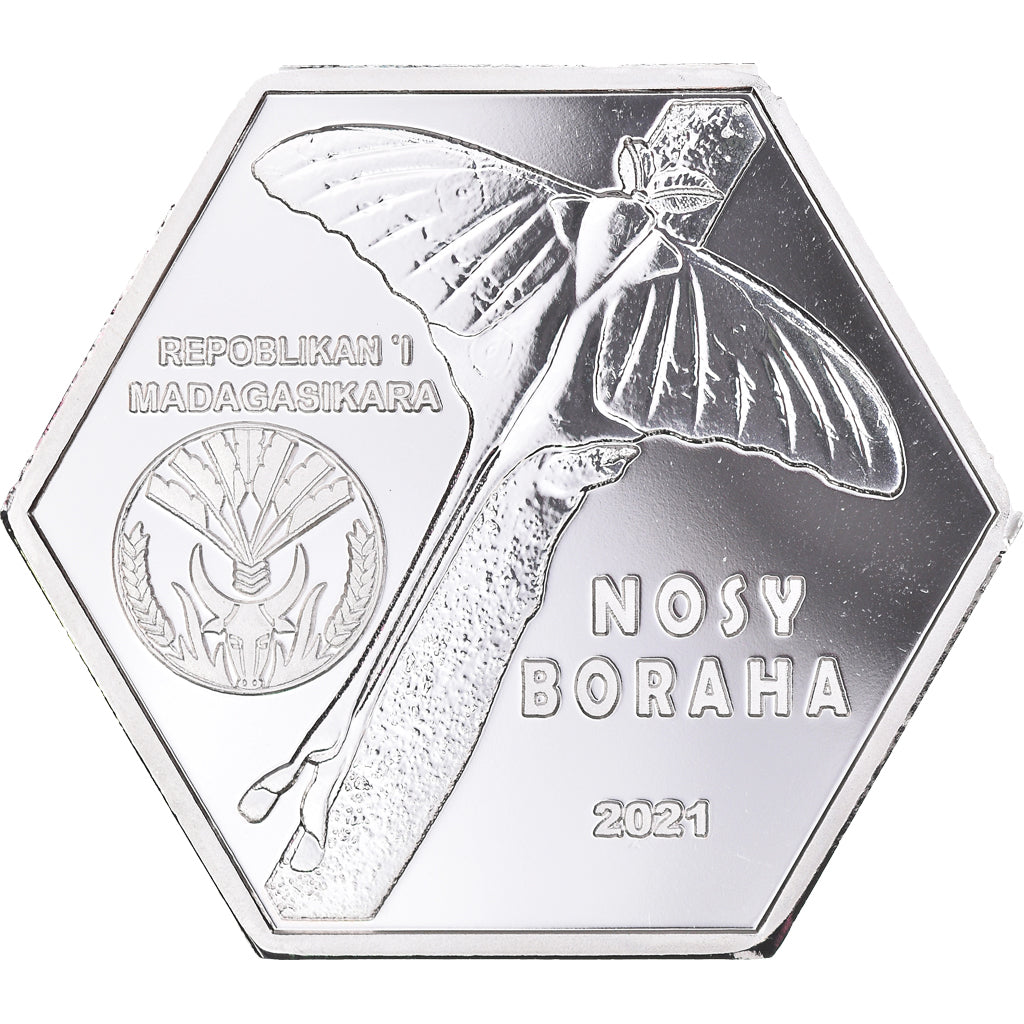 Coin, Madagascar, 20 000 Ariary, 2021, Nosy Boraha.BE, MS(65-70), Cupronickel