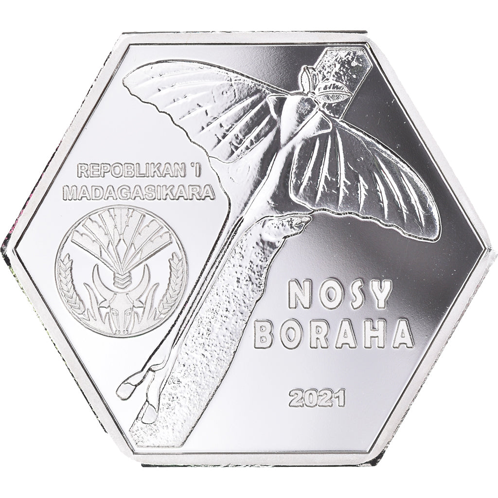 Coin, Madagascar, 20 000 Ariary, 2021, Nosy Boraha.BE, MS(65-70), Cupronickel