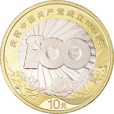 Monnaie, Chine, 10 Yüan, 2021, 100e anniversaire - Parti communiste chinois
