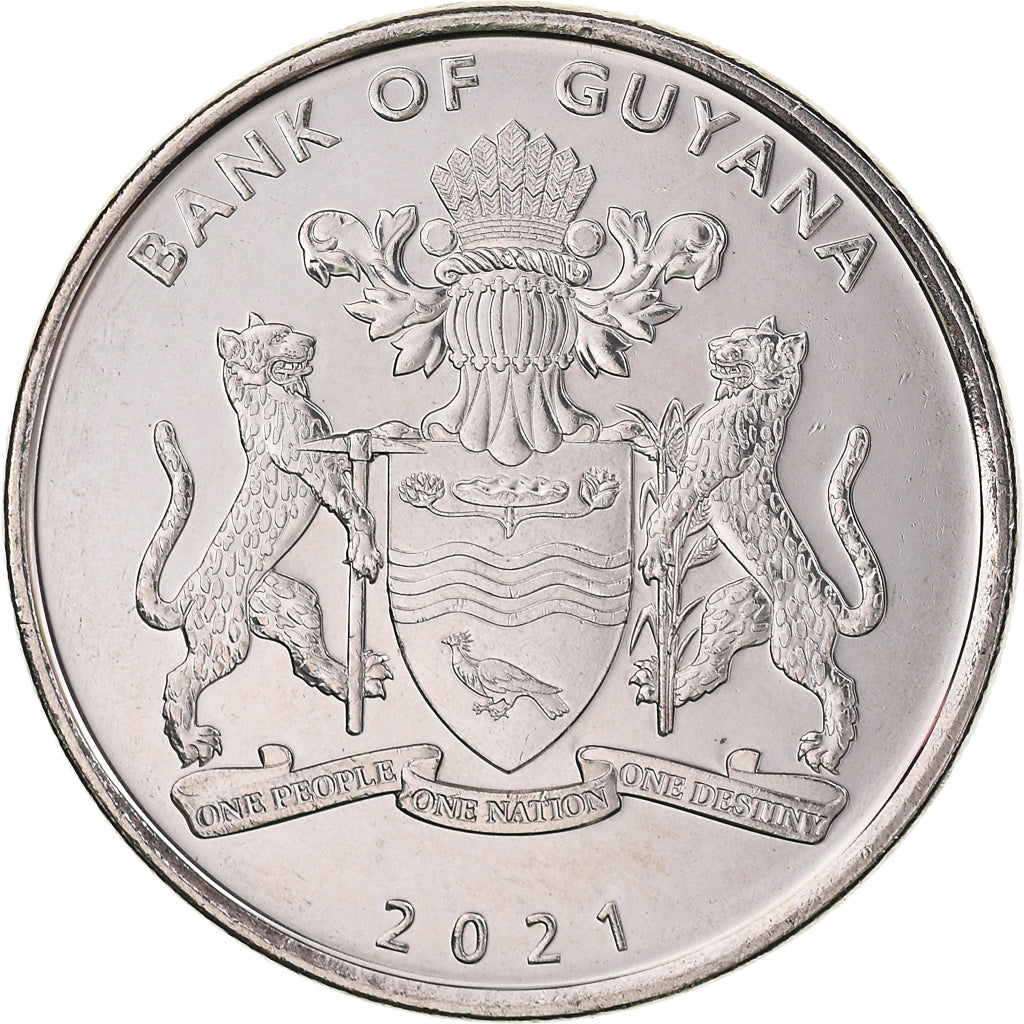 Coin, Guyana, 100 Dollars, 2021, 55 Years of Independence.colorized., MS(63)