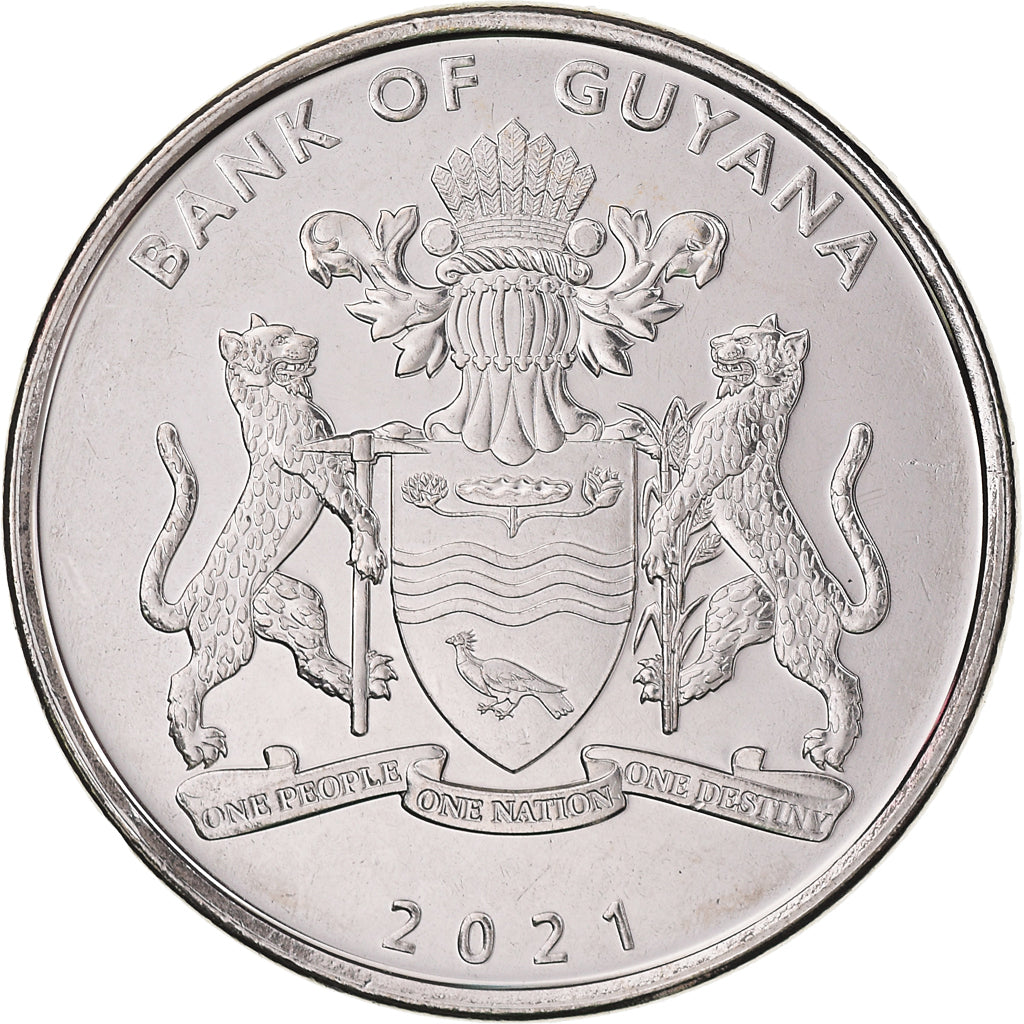 Coin, Guyana, 100 Dollars, 2021, 55 Years of Independence.colorized., MS(63)