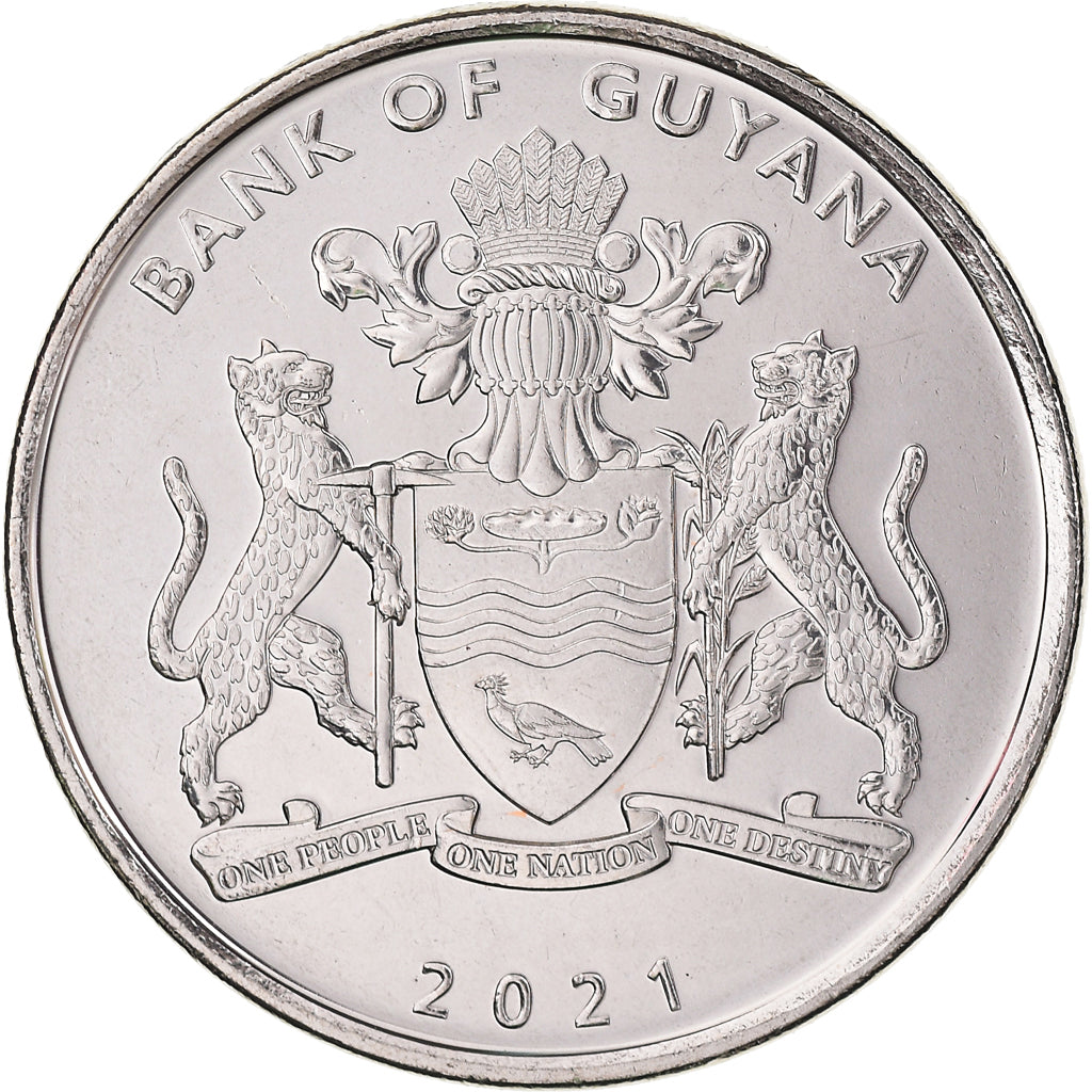 Moneda, Guyana, 100 Dollars, 2021, 55 Years of Independence.colorized., SC