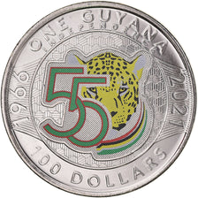 Coin, Guyana, 100 Dollars, 2021, 55 Years of Independence.colorized., MS(63)