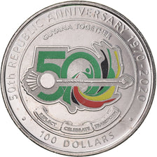 Moneda, Guyana, 100 Dollars, 2020, 50 ans de la République.colorized., SC