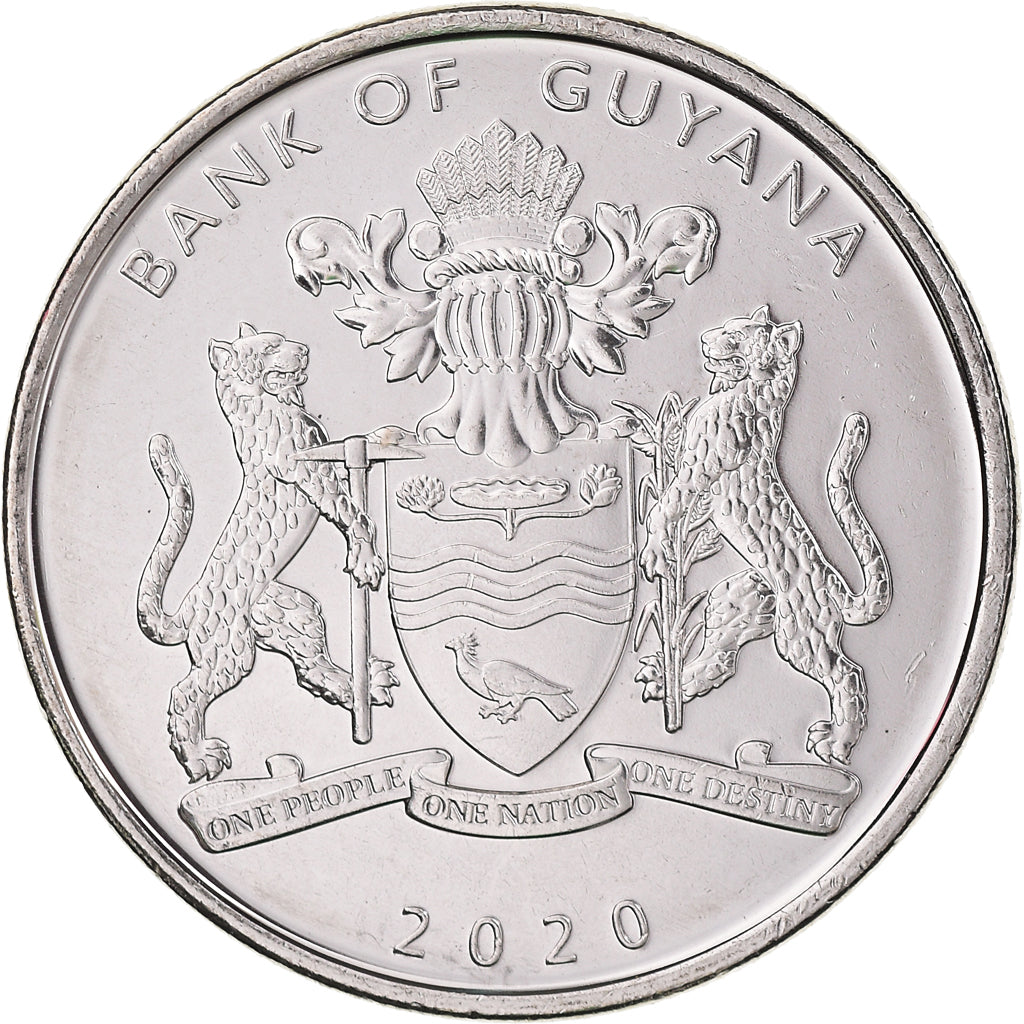 Moneda, Guyana, 100 Dollars, 2020, 50 ans de la République.colorized., SC