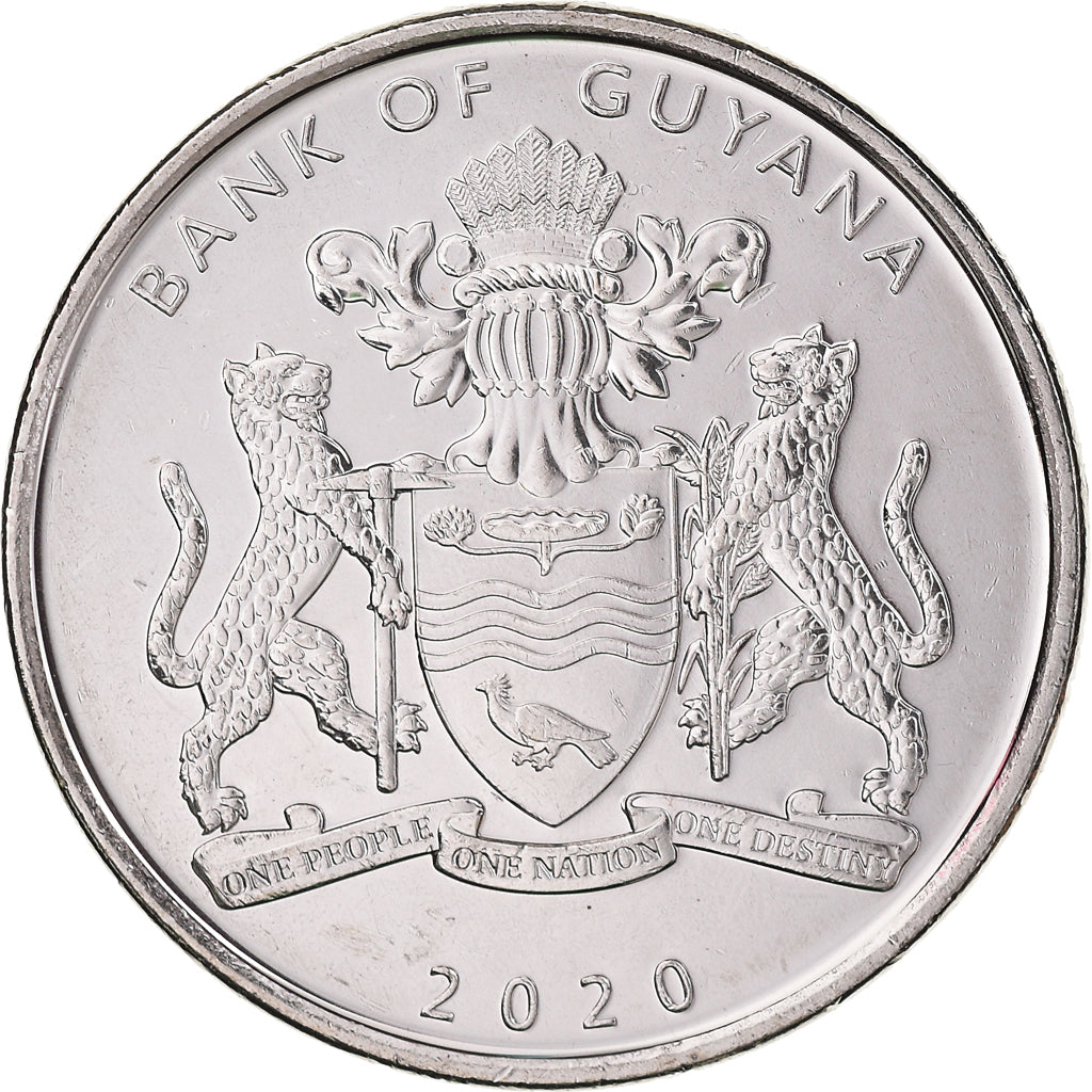 Coin, Guyana, 100 Dollars, 2020, 50 ans de la République.colorized., MS(63)