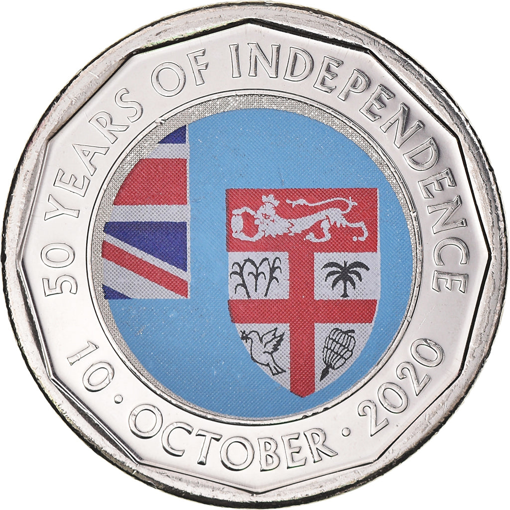 Monnaie, Fidji, 50 Cents, 2020, 50 ans of independence.colorized, SPL, Nickel