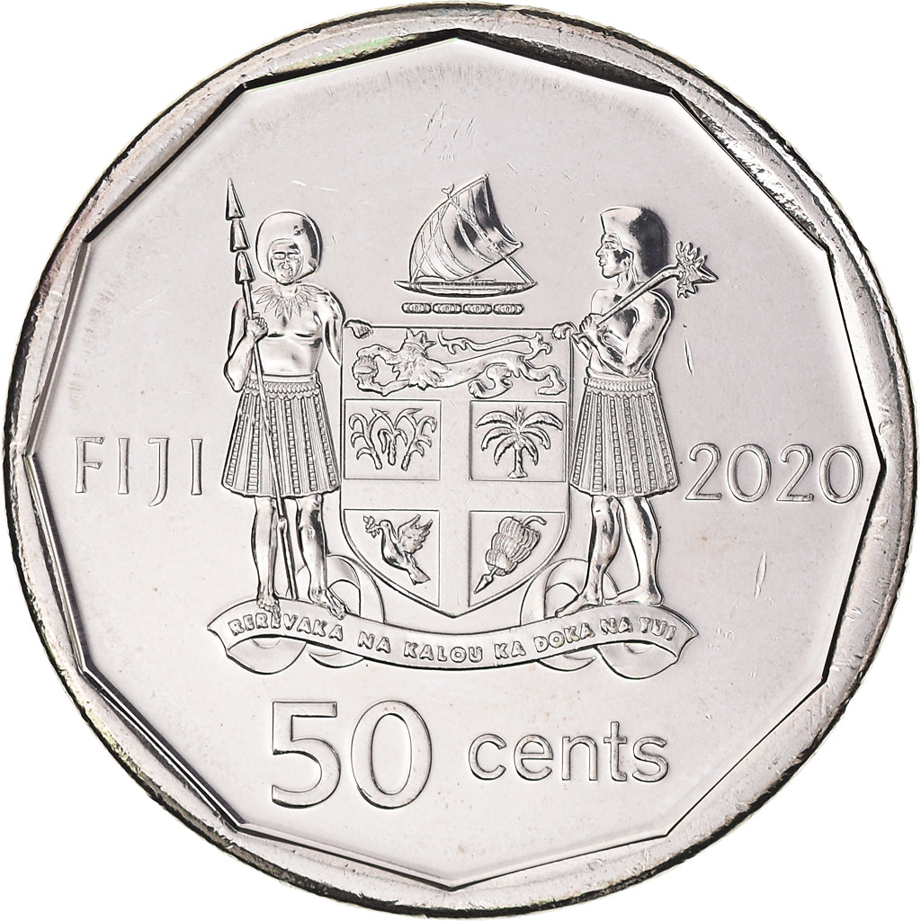 Monnaie, Fidji, 50 Cents, 2020, 50 ans of independence.colorized, SPL, Nickel