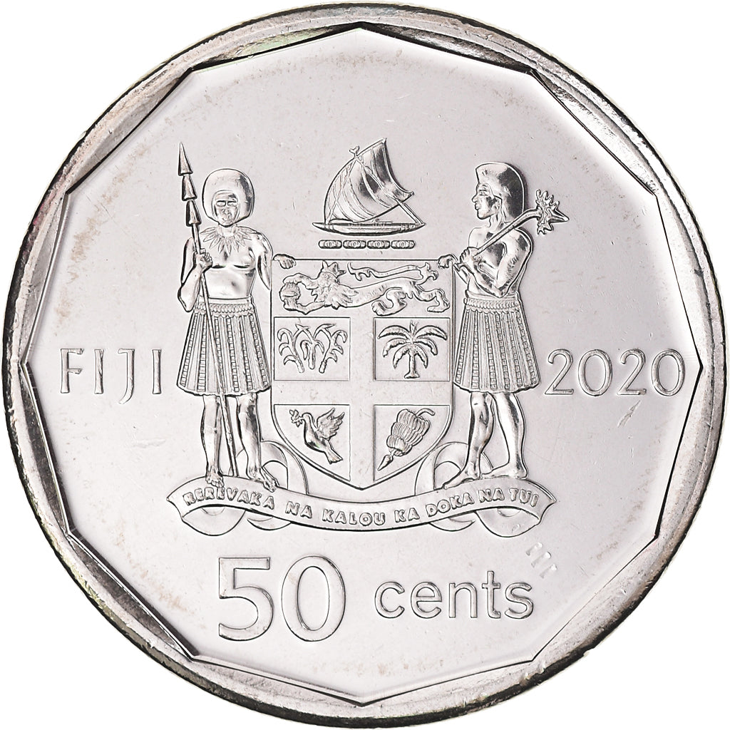 Coin, Fiji, 50 Cents, 2020, 50 ans of independence.colorized, MS(63), Nickel