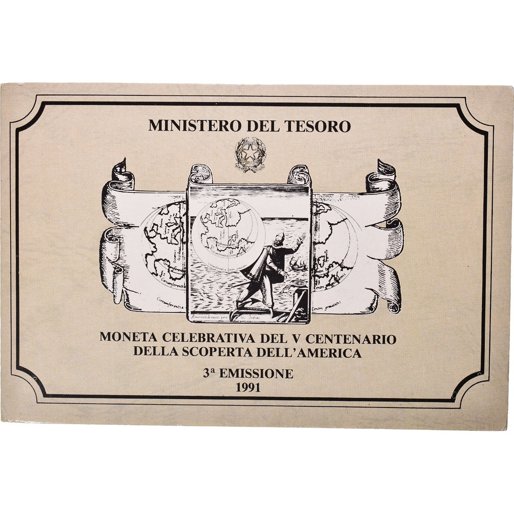 Monnaie, Italie, 500 Lire, 1991, Rome, Scoperta dell'America.FDC, FDC, Argent