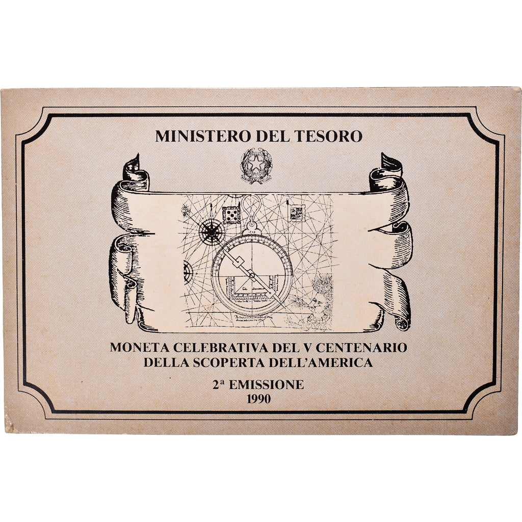 Coin, Italy, 500 Lire, 1990, Christophe Colomb.FDC, MS(65-70), Silver, KM:140